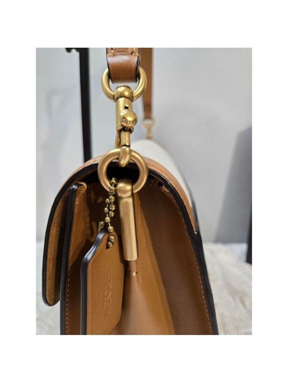 Coach Tabby Canvas Leather Flap Snap Shoulder Bag, NWT - Picture 11 of 16